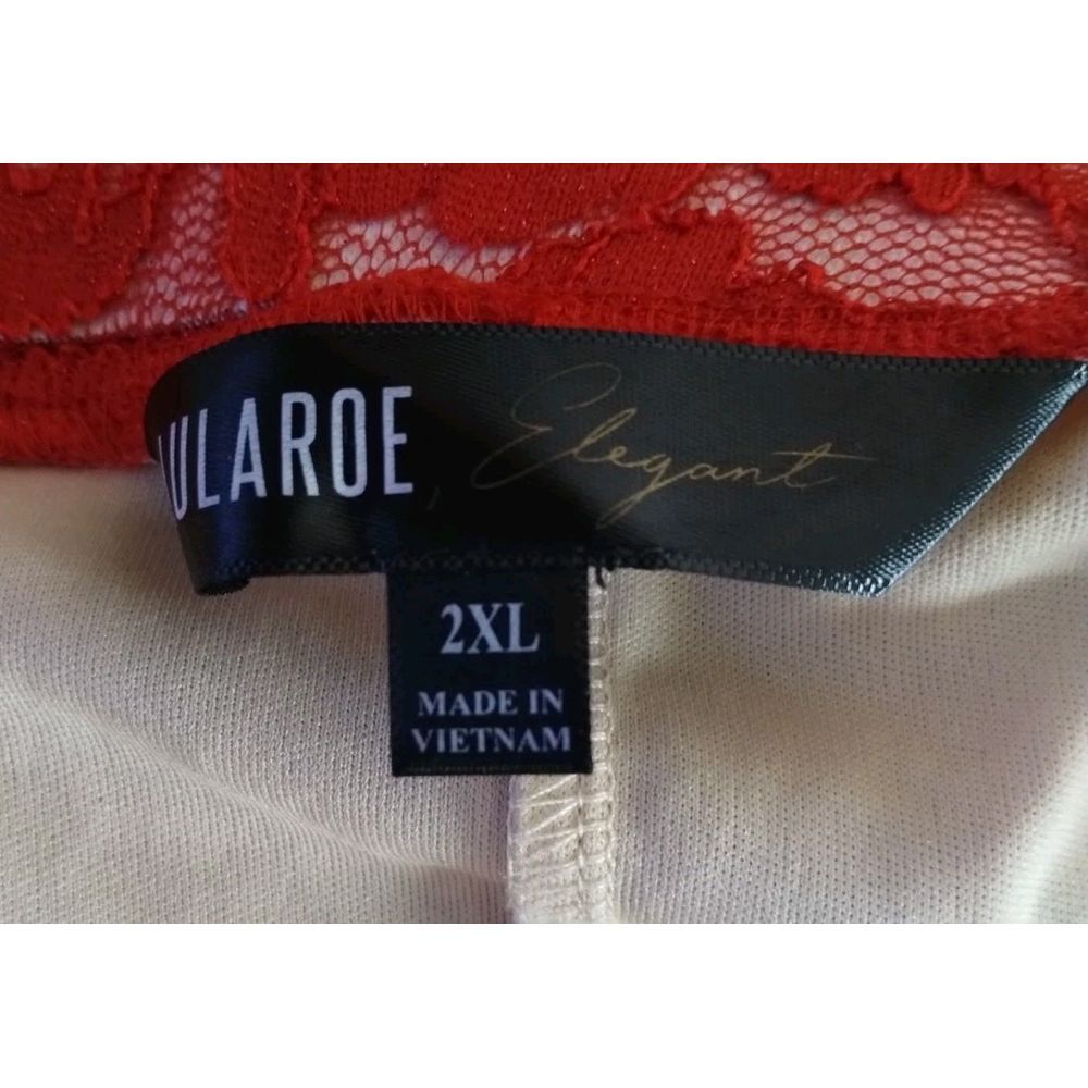 Red Lularoe Always Elegant Lace Skirt Sz 2X - Picture 5 of 8